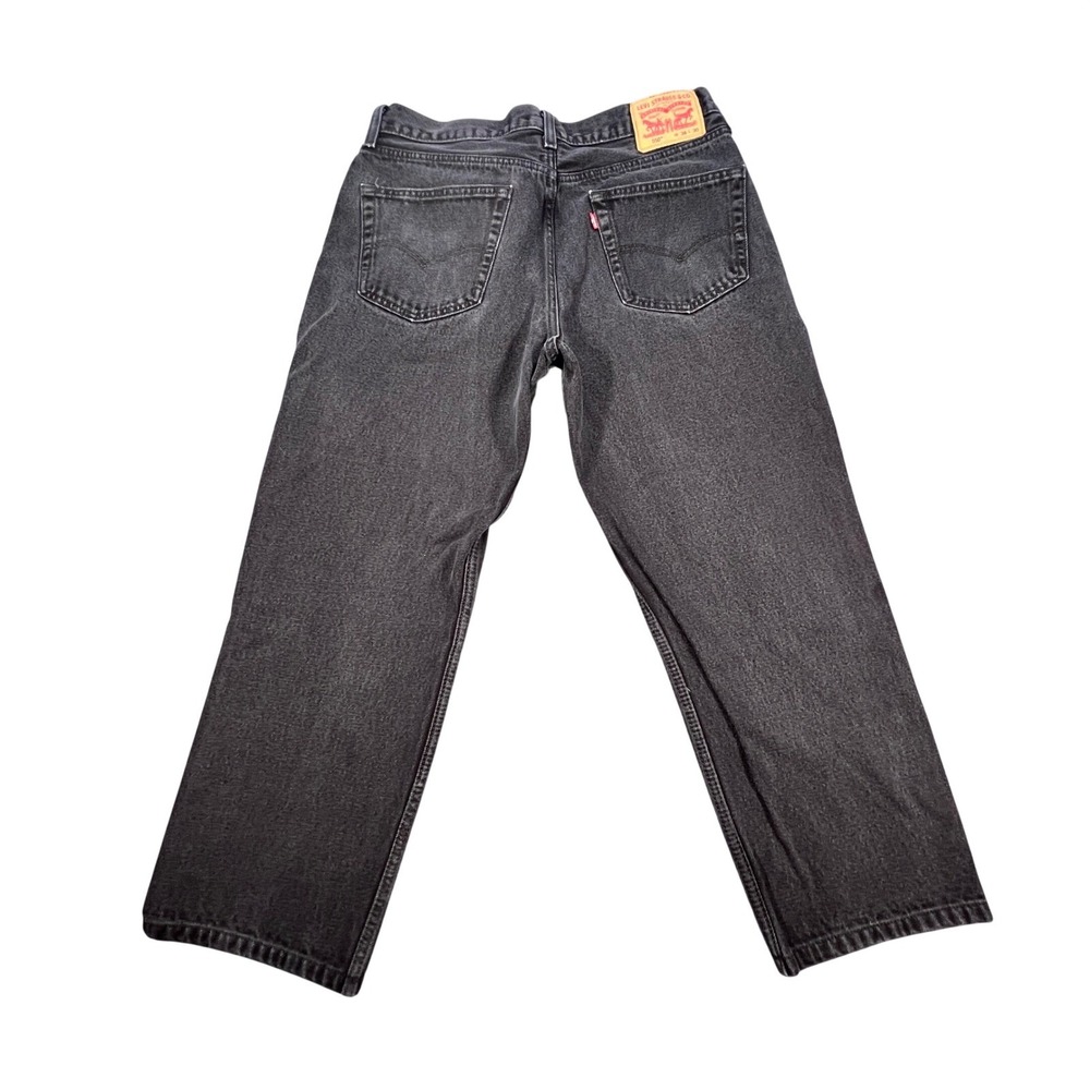 Levi's Black 550 Relaxed Fit Tapered Leg Jeans Mens 36x30 - Picture 2 of 8
